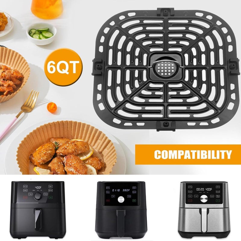 GXF Air Fryer Grill Pan for Instant Pot Vortex Plus 6 in 1 5.7QT 6 QT Gourmia GAF735 6 QT Air Fryer, Accessories Replacement Tray Rack Parts Grill Plate Crisper Plate, Dishwasher Safe - Image 4